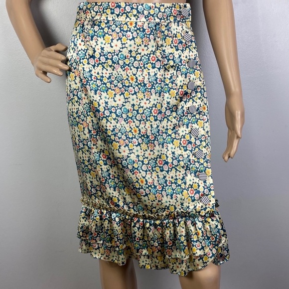 MARC JACOBS SILK FLORAL PRINT MINI SKIRT - Picture 2 of 5